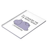 Lazy Funny Hippo Ik zal de hele wereld veroveren Notitieboek (Linkerzijde)