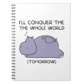 Lazy Funny Hippo Ik zal de hele wereld veroveren Notitieboek (Voorkant)