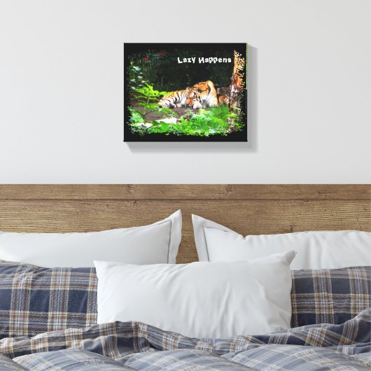 Lazy gebeurt in Siberian Tiger Canvas Afdruk (Insitu (Slaapkamer))