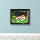 Lazy gebeurt in Siberian Tiger Canvas Afdruk (Insitu (Houten vloer))