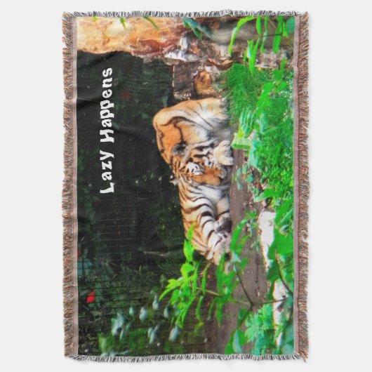 Lazy gebeurt in Siberian Tiger Deken (Voorkant Verticaal)