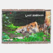 Lazy gebeurt in Siberian Tiger Deken (Voorkant)