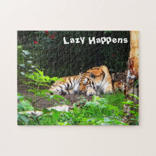 Lazy gebeurt in Siberian Tiger Legpuzzel