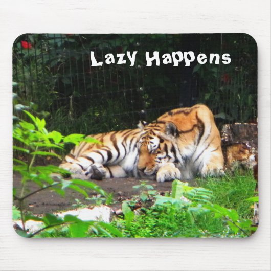 Lazy gebeurt in Siberian Tiger Muismat (Voorkant)