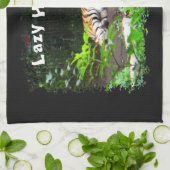 Lazy gebeurt in Siberian Tiger Theedoek (Gevouwen)