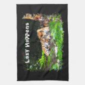 Lazy gebeurt in Siberian Tiger Theedoek (Verticaal)