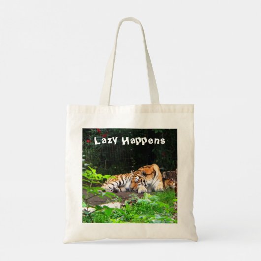 Lazy gebeurt in Siberian Tiger Tote Bag (Achterkant)
