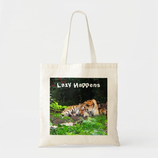 Lazy gebeurt in Siberian Tiger Tote Bag (Voorkant)