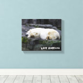 Lazy geluk Polar Beer Canvas Afdruk (Insitu (Houten vloer))