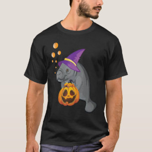 Lazy Halloween Costume Manatee Pumpkin Zee Koe Wit T-shirt
