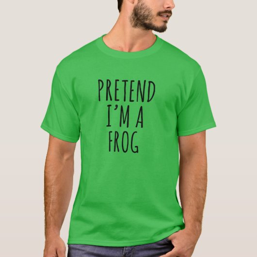 Lazy Halloween Costume Pretend I'm A Frog Simple T-shirt (Voorkant)