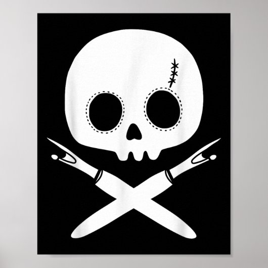 Lazy Halloween Costume Sewing Rate Skull Seam Ripp Poster (Voorkant)