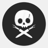 Lazy Halloween Costume Sewing Rate Skull Seam Ripp Ronde Sticker (Voorkant)
