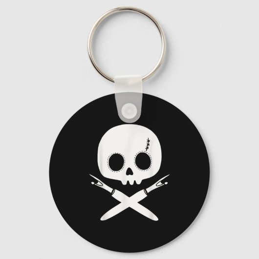 Lazy Halloween Costume Sewing Rate Skull Seam Ripp Sleutelhanger (Voorkant)