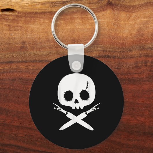 Lazy Halloween Costume Sewing Rate Skull Seam Ripp Sleutelhanger (Voorkant)
