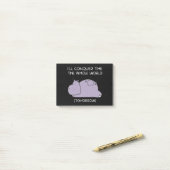 Lazy Hippo Ik veroverde morgen de wereld Post-it® Notes (Op bureau)