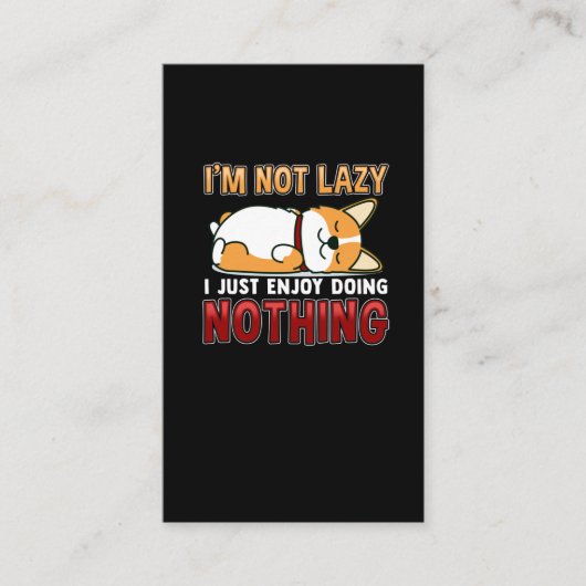 Lazy Hondenliefhebber doet niets dat dierenliefde  Visitekaartje (Voorkant)