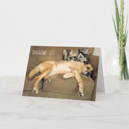 Lazy Hound Dog op Couch Kaart