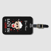 Lazy in Love Sheep for Valentijnsdag Singles Bagagelabel (Voorkant (horizontaal))