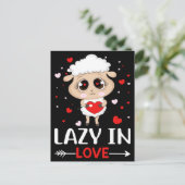 Lazy in Love Sheep for Valentijnsdag Singles Briefkaart (Staand voorkant)