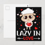 Lazy in Love Sheep for Valentijnsdag Singles Briefkaart (Voorkant / Achterkant)