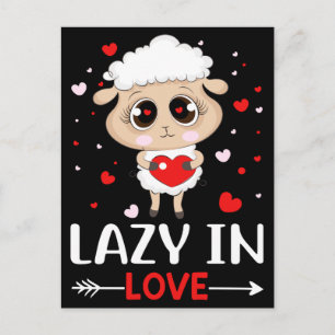 Lazy in Love Sheep for Valentijnsdag Singles Briefkaart