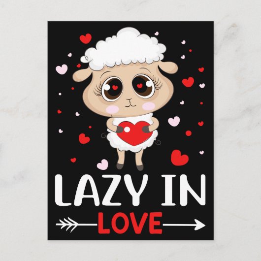Lazy in Love Sheep for Valentijnsdag Singles Briefkaart (Voorkant)