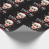 Lazy in Love Sheep for Valentijnsdag Singles Cadeaupapier (Hoek)