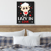 Lazy in Love Sheep for Valentijnsdag Singles Canvas Afdruk (Insitu (Slaapkamer))