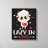 Lazy in Love Sheep for Valentijnsdag Singles Canvas Afdruk (Voorkant)