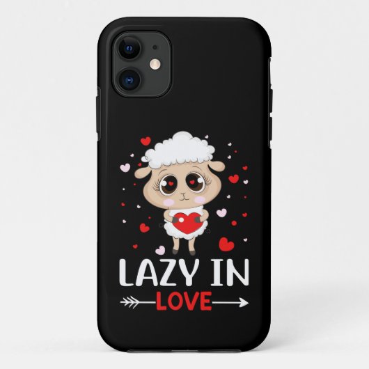 Lazy in Love Sheep for Valentijnsdag Singles Case-Mate iPhone Case (Achterkant)