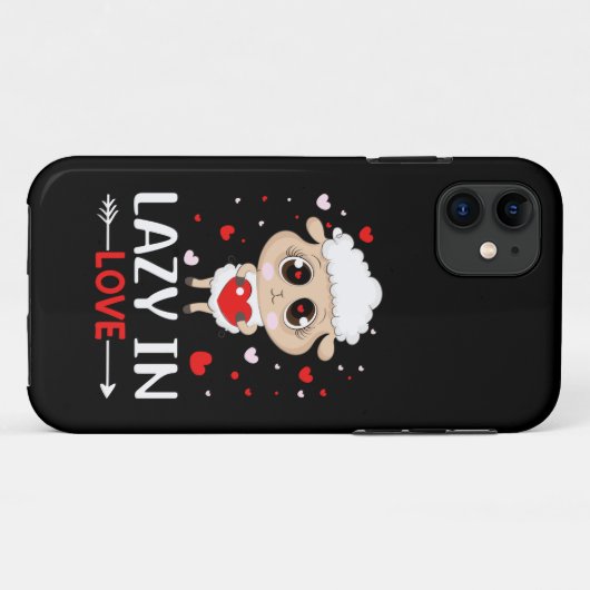 Lazy in Love Sheep for Valentijnsdag Singles Case-Mate iPhone Case (Achterkant (horizontaal))