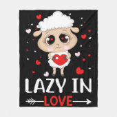 Lazy in Love Sheep for Valentijnsdag Singles Fleece Deken (Voorkant)