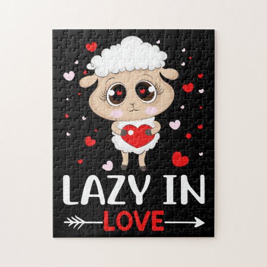 Lazy in Love Sheep for Valentijnsdag Singles Legpuzzel (Verticaal)