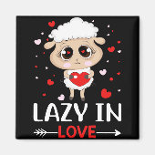 Lazy in Love Sheep for Valentijnsdag Singles Magneet (Voorkant)