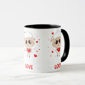 Lazy in Love Sheep for Valentijnsdag Singles Mok (Voorkant rechts)