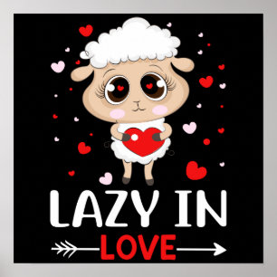 Lazy in Love Sheep for Valentijnsdag Singles Poster