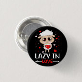 Lazy in Love Sheep for Valentijnsdag Singles Ronde Button 3,2 Cm (Voorkant /achterkant)