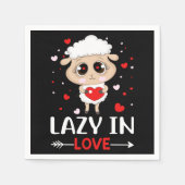 Lazy in Love Sheep for Valentijnsdag Singles Servet (Voorkant)