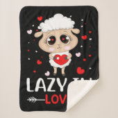 Lazy in Love Sheep for Valentijnsdag Singles Sherpa Deken (Voorkant)