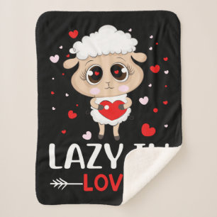 Lazy in Love Sheep for Valentijnsdag Singles Sherpa Deken