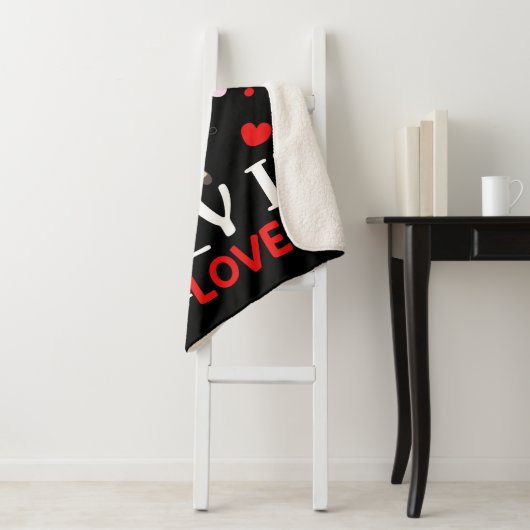 Lazy in Love Sheep for Valentijnsdag Singles Sherpa Deken (In situ)