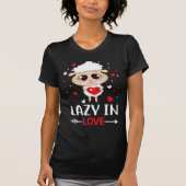 Lazy in Love Sheep for Valentijnsdag Singles T-shirt (Voorkant)