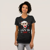 Lazy in Love Sheep for Valentijnsdag Singles T-shirt (Voorkant volledig)