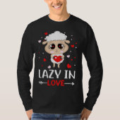 Lazy in Love Sheep for Valentijnsdag Singles T-shirt (Voorkant)