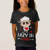 Lazy in Love Sheep for Valentijnsdag Singles T-shirt (Voorkant)