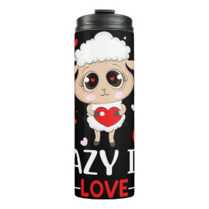 Lazy in Love Sheep for Valentijnsdag Singles Thermosbeker
