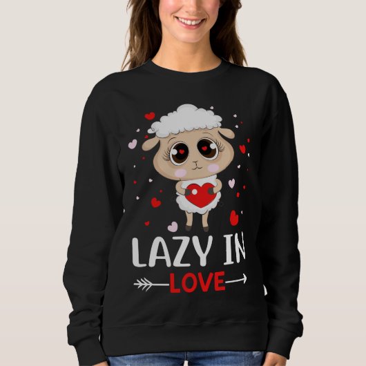 Lazy in Love Sheep for Valentijnsdag Singles Trui (Voorkant)