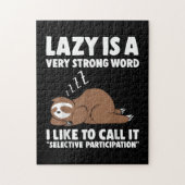 Lazy is een zeer sterke Word Sloth Legpuzzel (Verticaal)