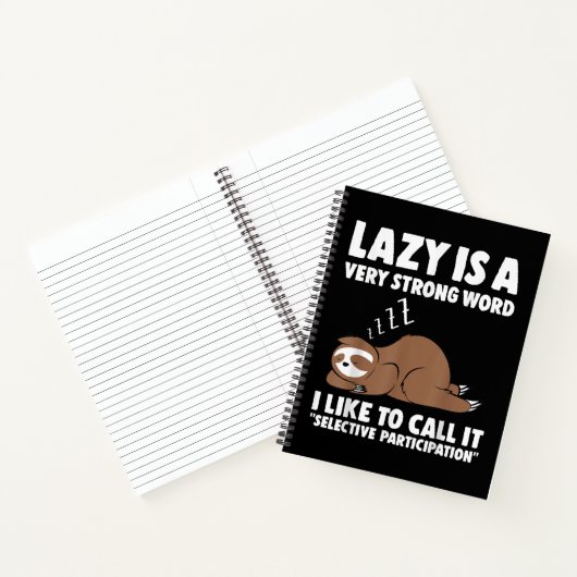 Lazy is een zeer sterke Word Sloth Notitieboek (Binnen)